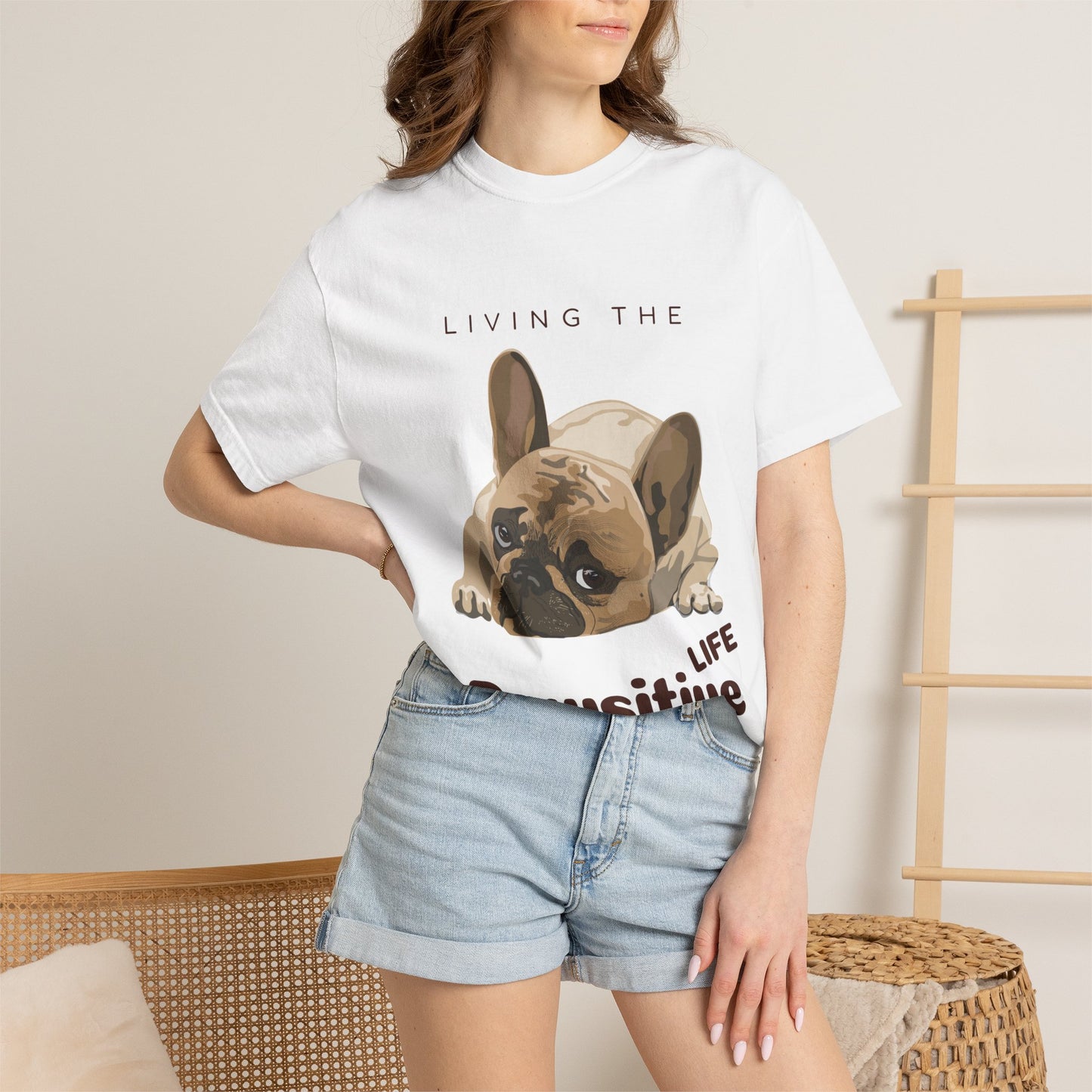 Pawsitive Life T-Shirt — Cute French Bulldog Graphic Tee