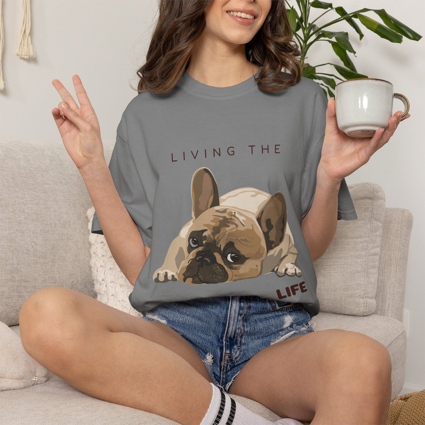 Pawsitive Life T-Shirt — Cute French Bulldog Graphic Tee