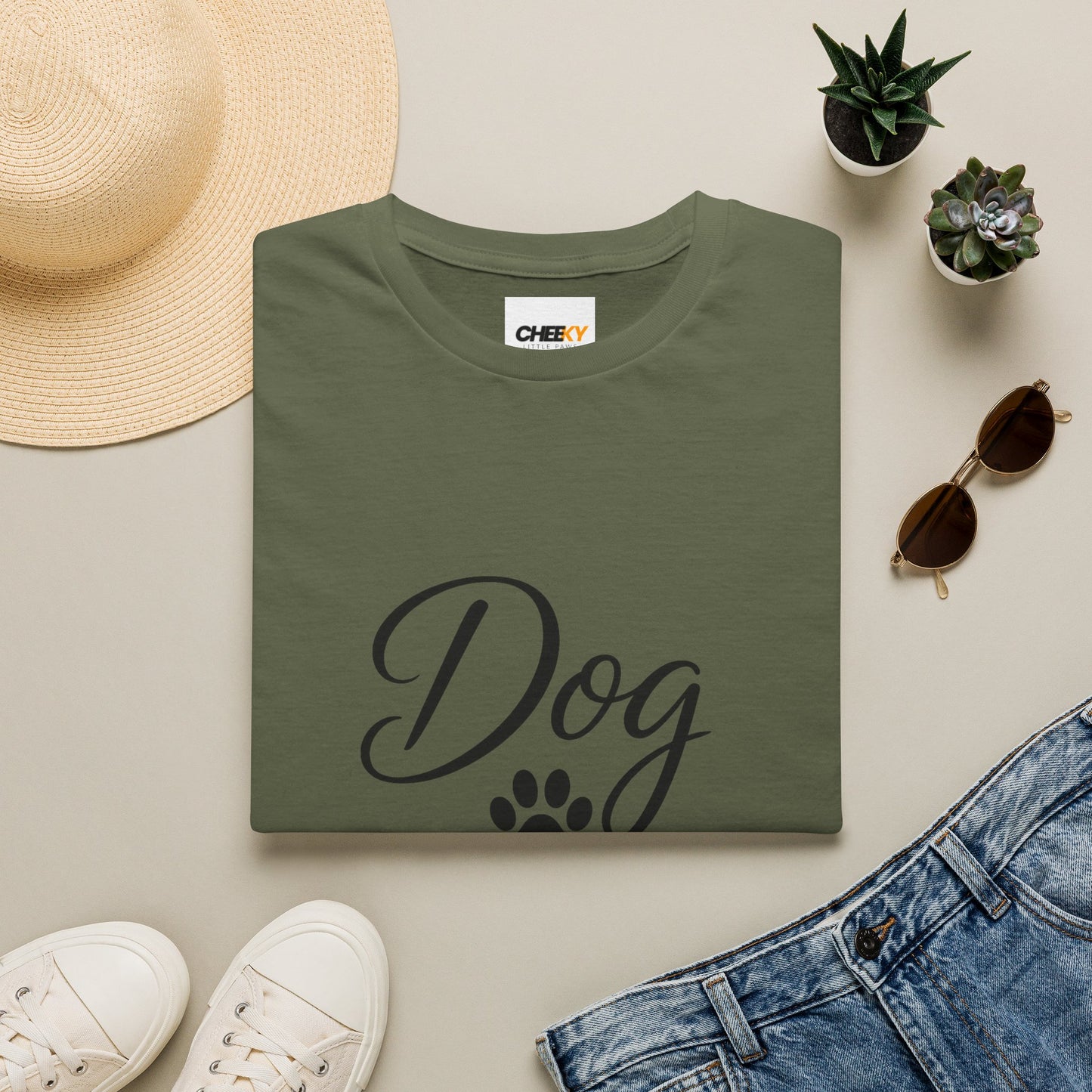 Dog Mom T-Shirt - Paw Print Graphic Tee for Dog Lovers