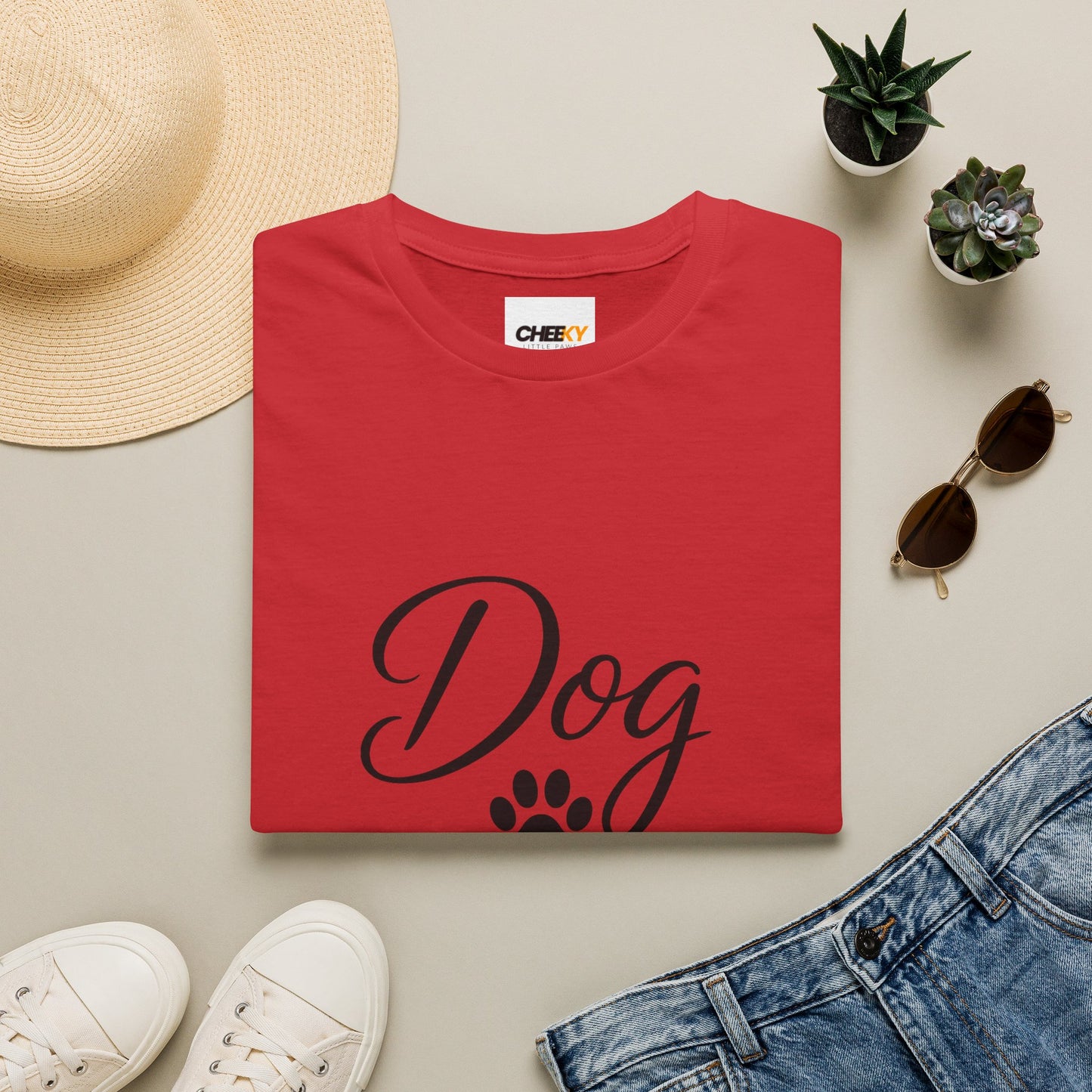 Dog Mom T-Shirt - Paw Print Graphic Tee for Dog Lovers