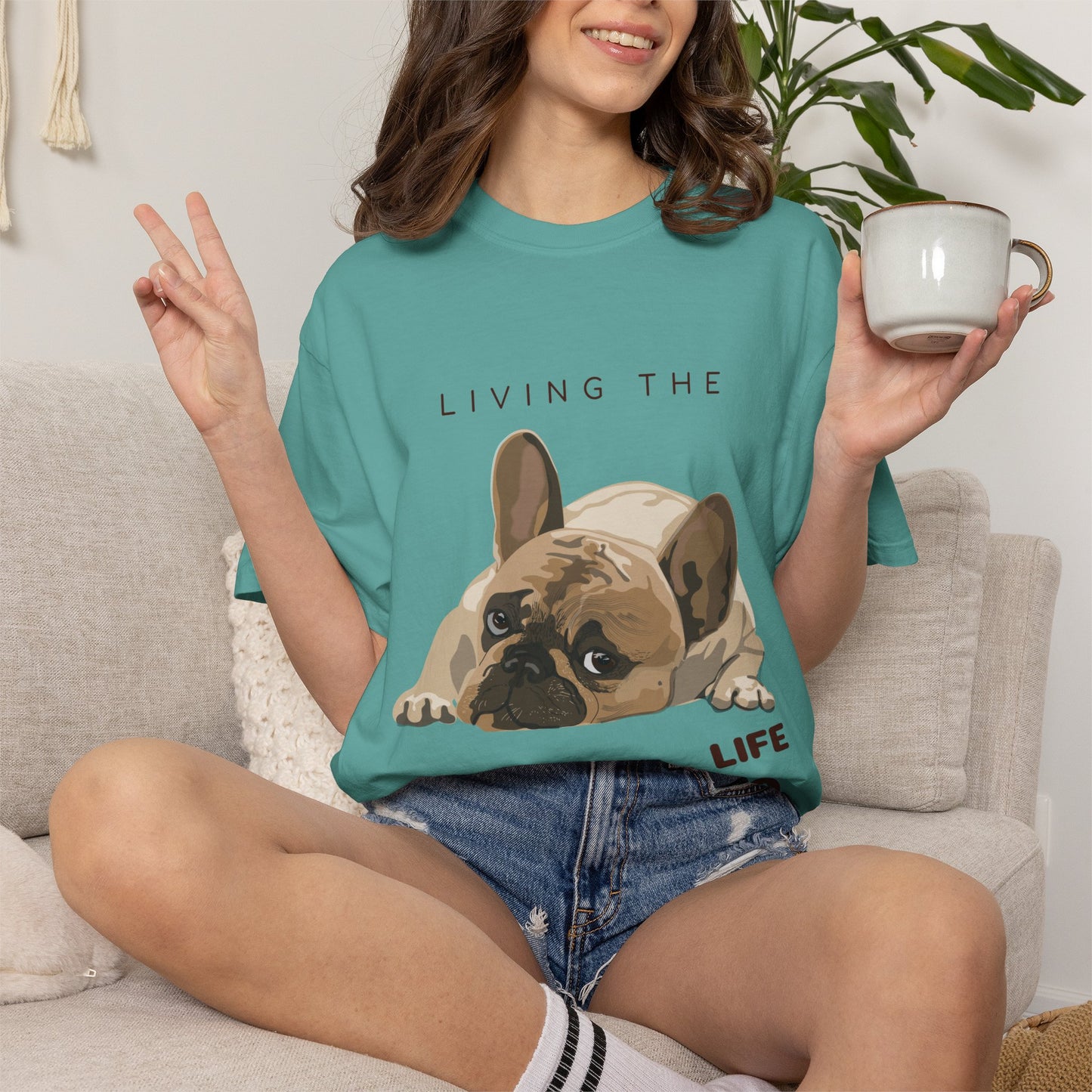 Pawsitive Life T-Shirt — Cute French Bulldog Graphic Tee