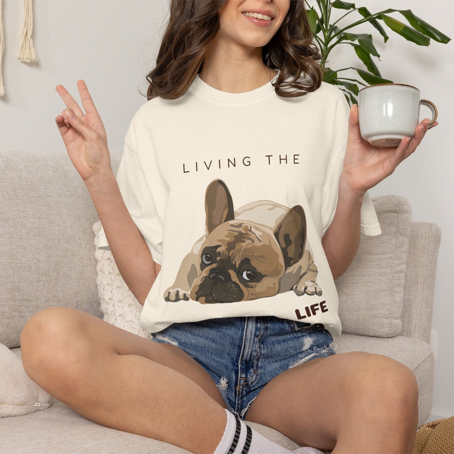 Pawsitive Life T-Shirt — Cute French Bulldog Graphic Tee
